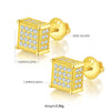 1 Pair Simple Style Classic Style Commute Square Three-Dimensional Inlay Sterling Silver Moissanite Ear Studs