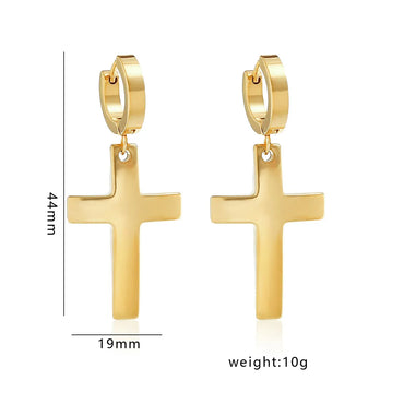 1 Pair Simple Style Classic Style Cross Stainless Steel Drop Earrings