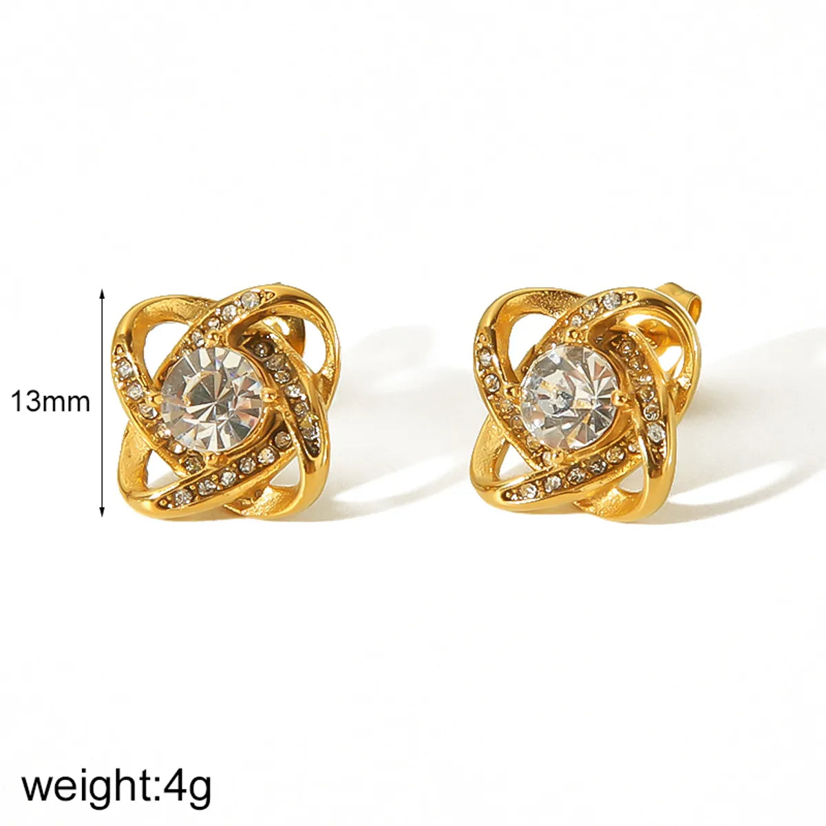 1 Pair Simple Style Classic Style Fish Tail Plating 304 Stainless Steel Zircon 18K Gold Plated Drop Earrings