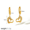 1 Pair Simple Style Classic Style Fish Tail Plating 304 Stainless Steel Zircon 18K Gold Plated Drop Earrings