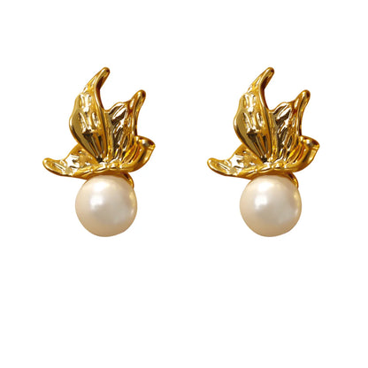 1 Pair Simple Style Classic Style Flame Plating Inlay Copper Glass Bead 18K Gold Plated White Gold Plated Drop Earrings