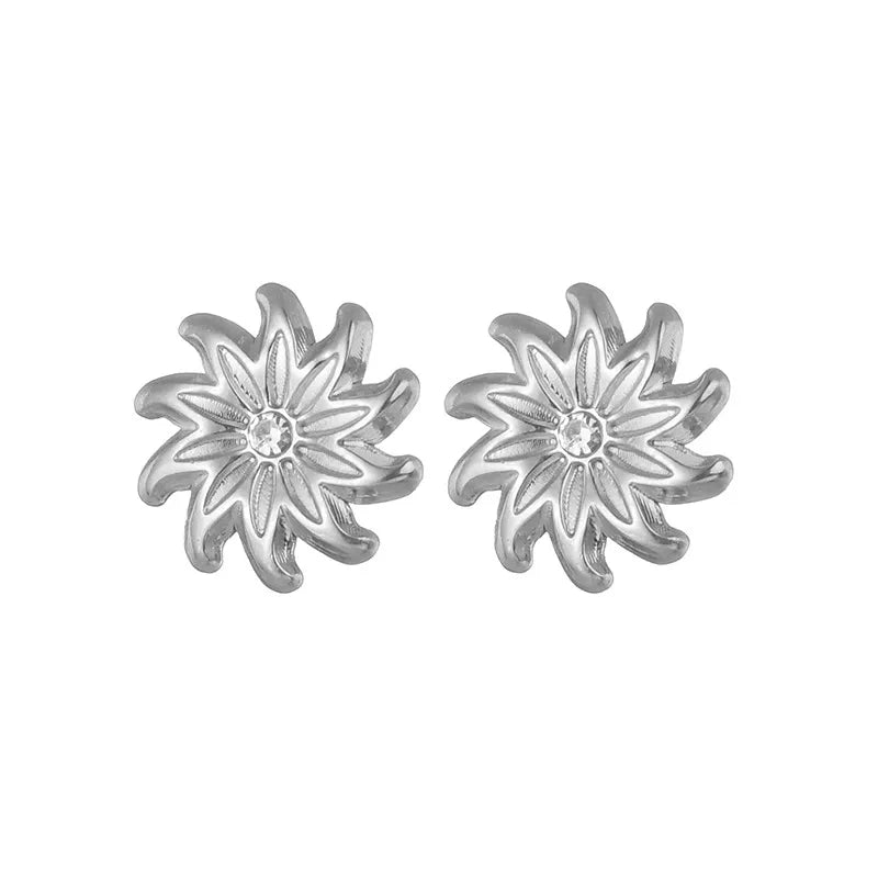 1 Pair Simple Style Classic Style Flower 304 Stainless Steel Ear Studs