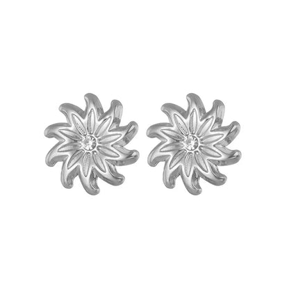 1 Pair Simple Style Classic Style Flower 304 Stainless Steel Ear Studs