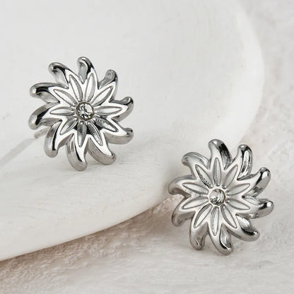 1 Pair Simple Style Classic Style Flower 304 Stainless Steel Ear Studs