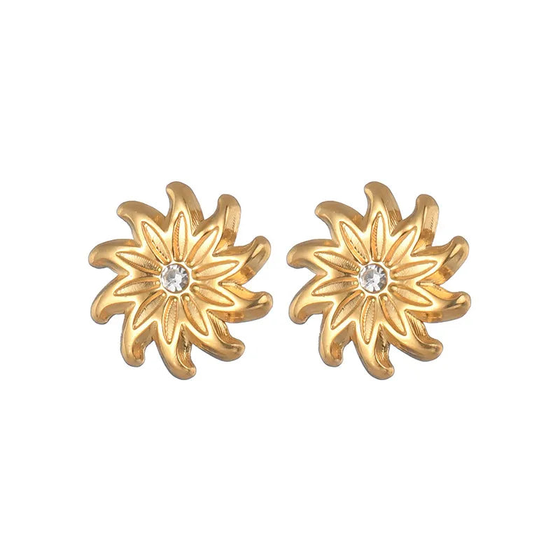 1 Pair Simple Style Classic Style Flower 304 Stainless Steel Ear Studs