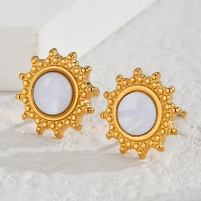 1 Pair Simple Style Classic Style Flower 304 Stainless Steel Ear Studs