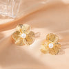 1 Pair Simple Style Classic Style Flower Butterfly 201 Stainless Steel Ear Studs