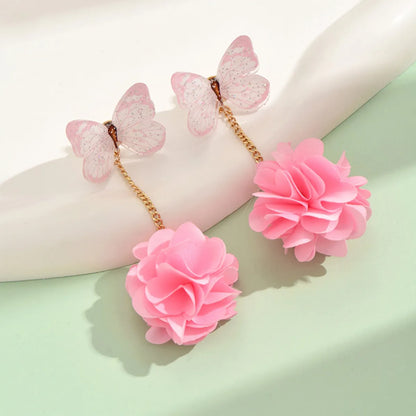 1 Pair Simple Style Classic Style Flower Flowers Arylic Drop Earrings