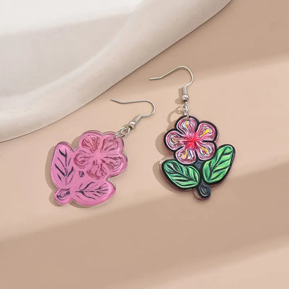 1 Pair Simple Style Classic Style Flower Flowers Arylic Drop Earrings