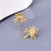 1 Pair Simple Style Classic Style Flower Inlay 304 Stainless Steel Titanium Steel Rhinestones 18K Gold Plated Rose Gold Plated Ear Studs