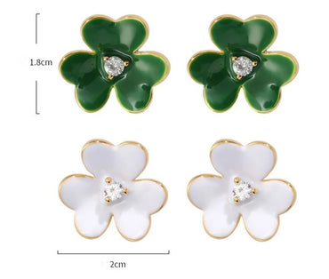 1 Pair Simple Style Classic Style Flower Inlay Copper Zircon Ear Studs