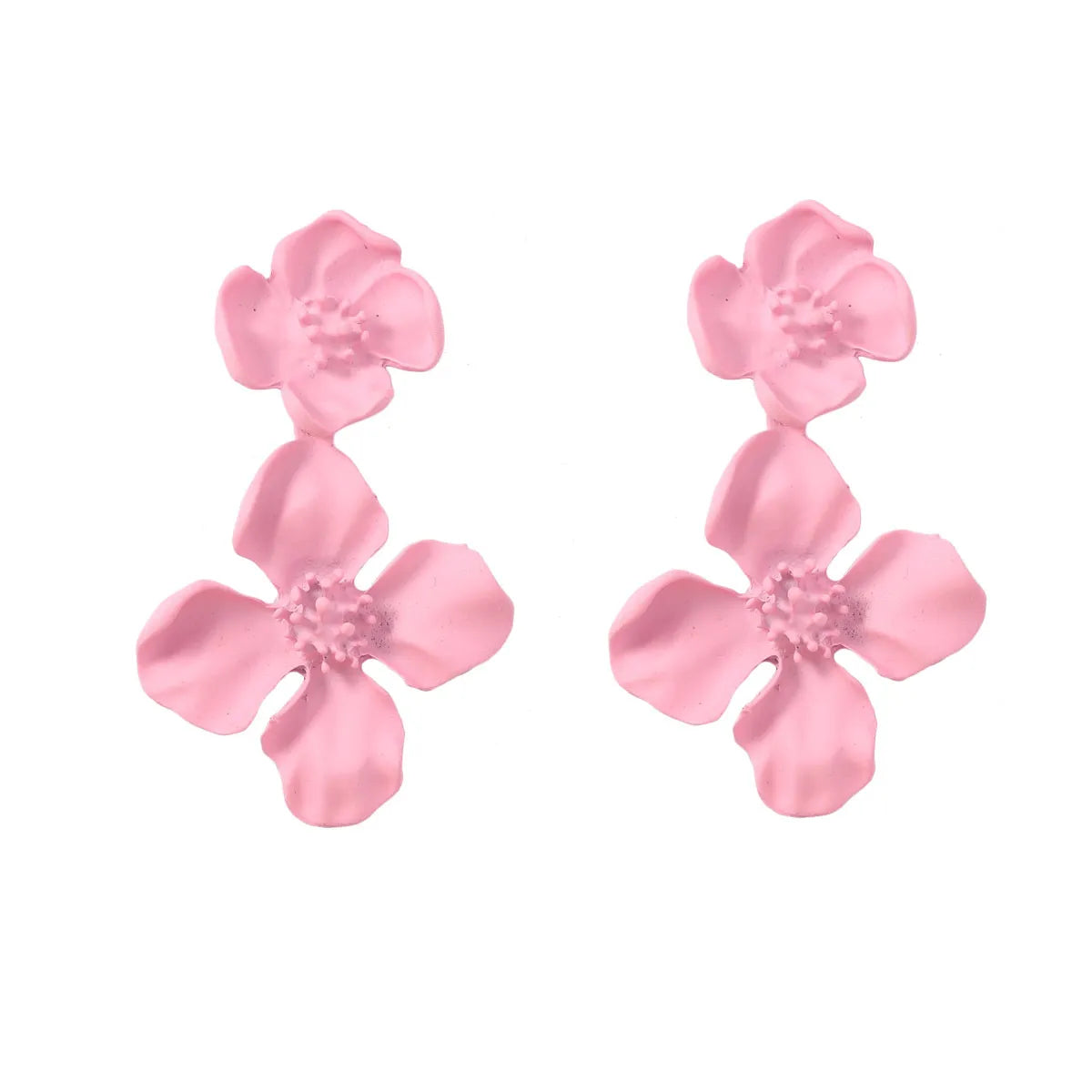 1 Pair Simple Style Classic Style Flower Patchwork Zinc Alloy Drop Earrings