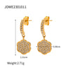 1 Pair Simple Style Classic Style Flower Plating 304 Stainless Steel 18K Gold Plated Drop Earrings