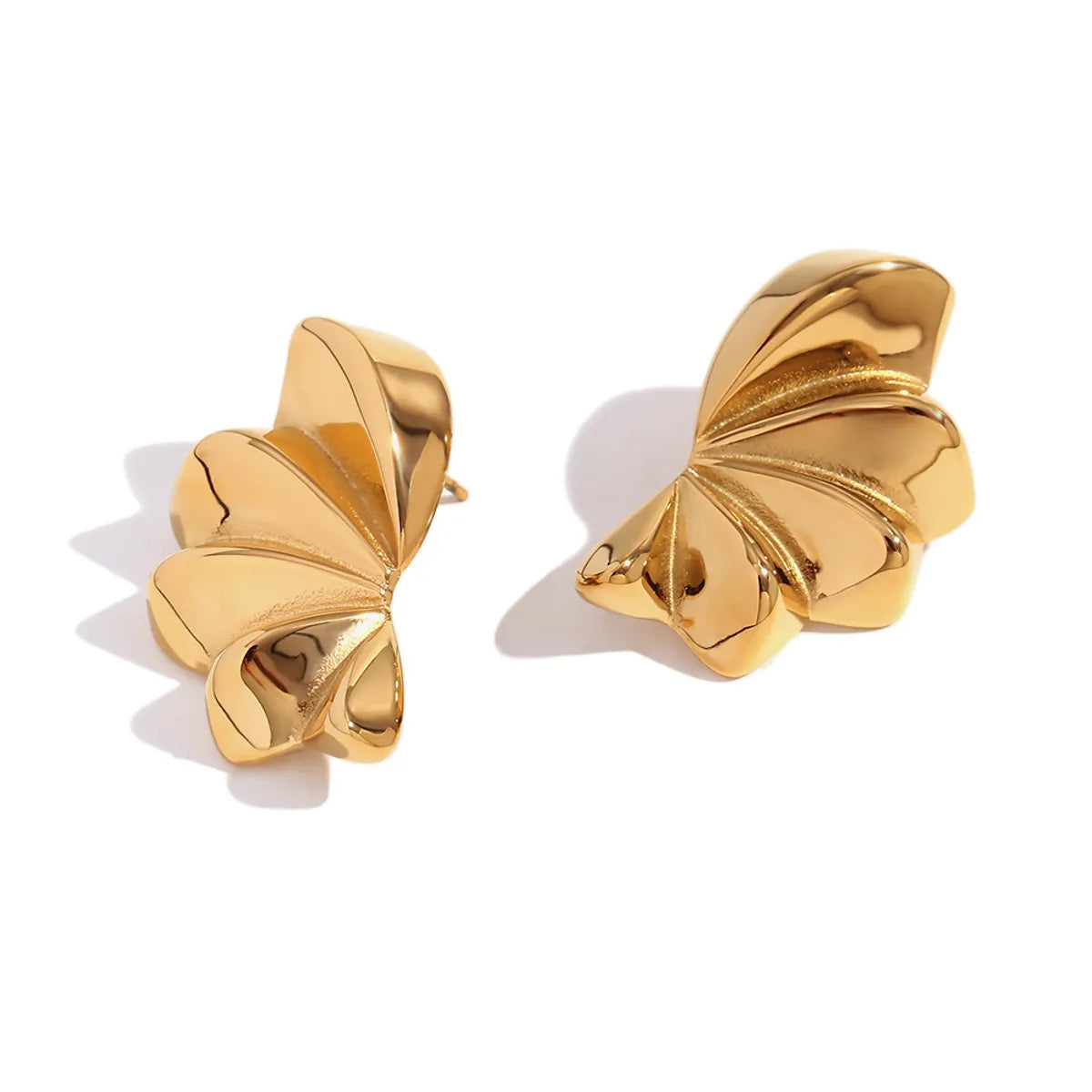 1 Pair Simple Style Classic Style Flower Plating 304 Stainless Steel Ear Studs