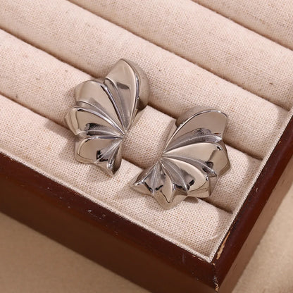 1 Pair Simple Style Classic Style Flower Plating 304 Stainless Steel Ear Studs