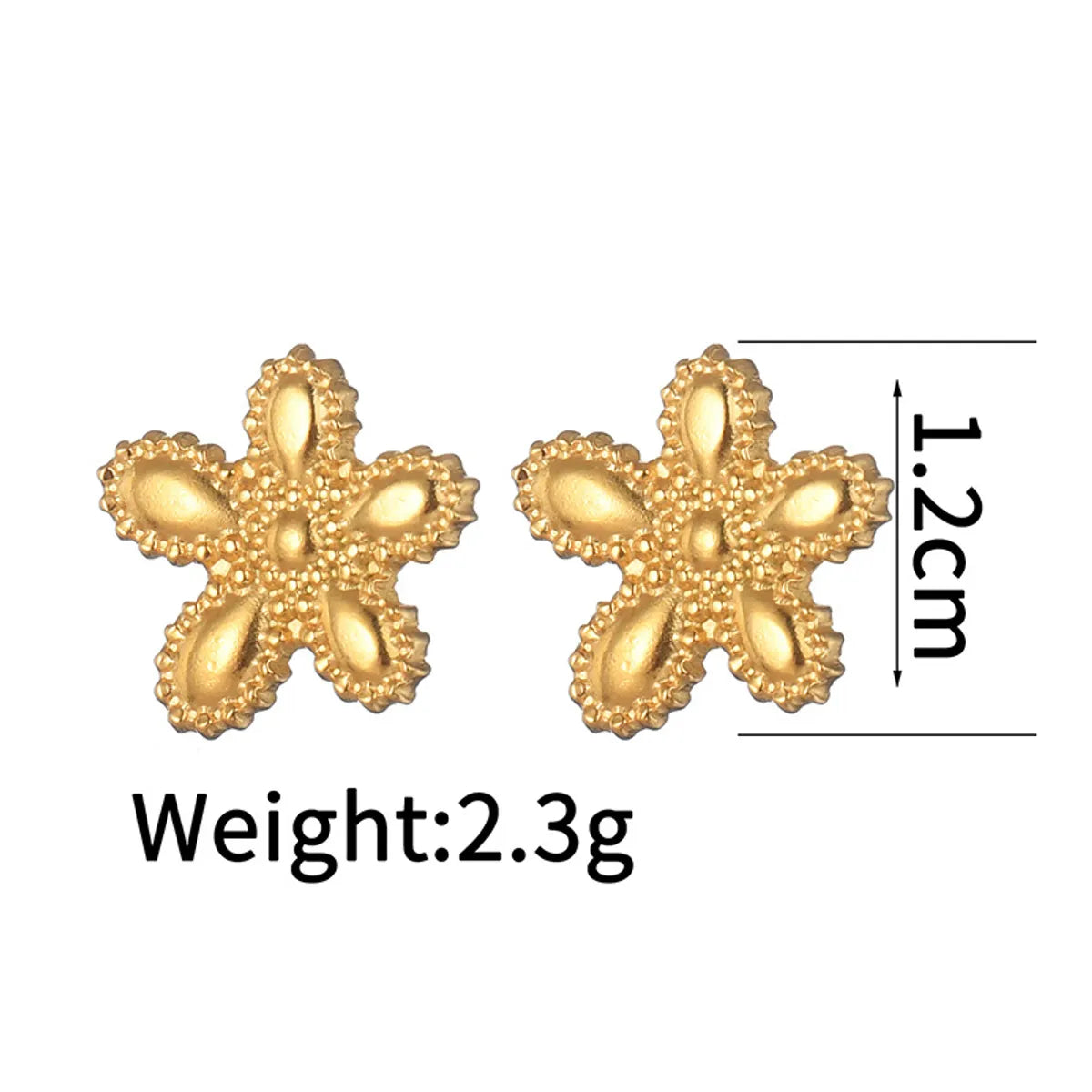 1 Pair Simple Style Classic Style Flower Plating 304 Stainless Steel Ear Studs