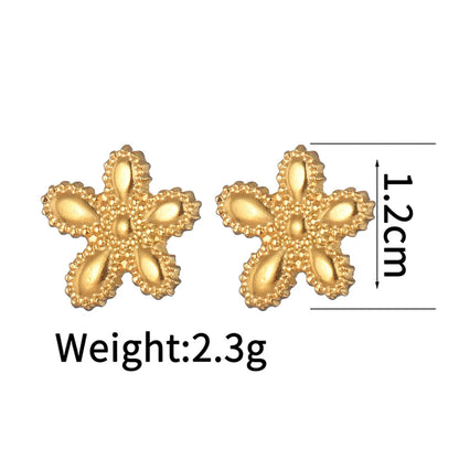 1 Pair Simple Style Classic Style Flower Plating 304 Stainless Steel Ear Studs