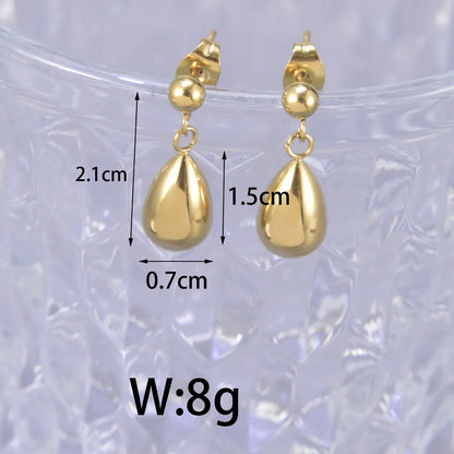 1 Pair Simple Style Classic Style Flower Plating 304 Stainless Steel Titanium Steel 18K Gold Plated Drop Earrings