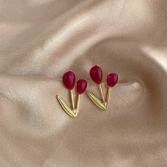 1 Pair Simple Style Classic Style Flower Plating Alloy Gold Plated Ear Studs