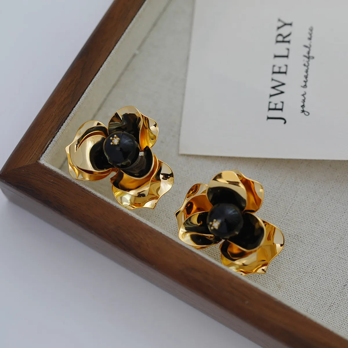 1 Pair Simple Style Classic Style Flower Plating Copper 18K Gold Plated Ear Studs