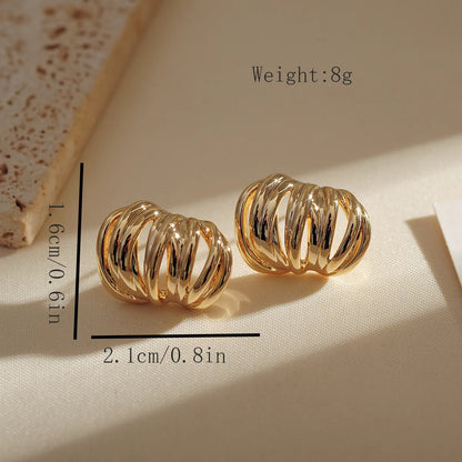 1 Pair Simple Style Classic Style Flower Plating Inlay Copper Pearl Gold Plated Ear Studs