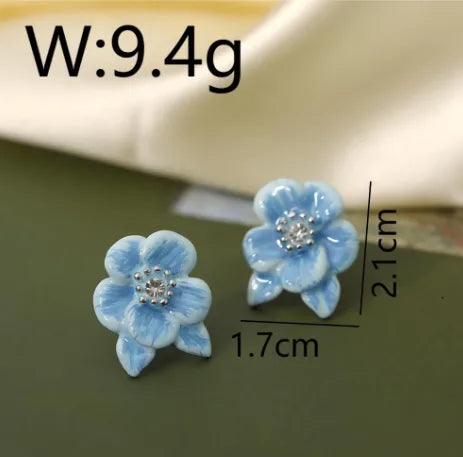 1 Pair Simple Style Classic Style Flower Plating Inlay Copper Zircon 18K Gold Plated Ear Studs