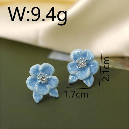 1 Pair Simple Style Classic Style Flower Plating Inlay Copper Zircon 18K Gold Plated Ear Studs