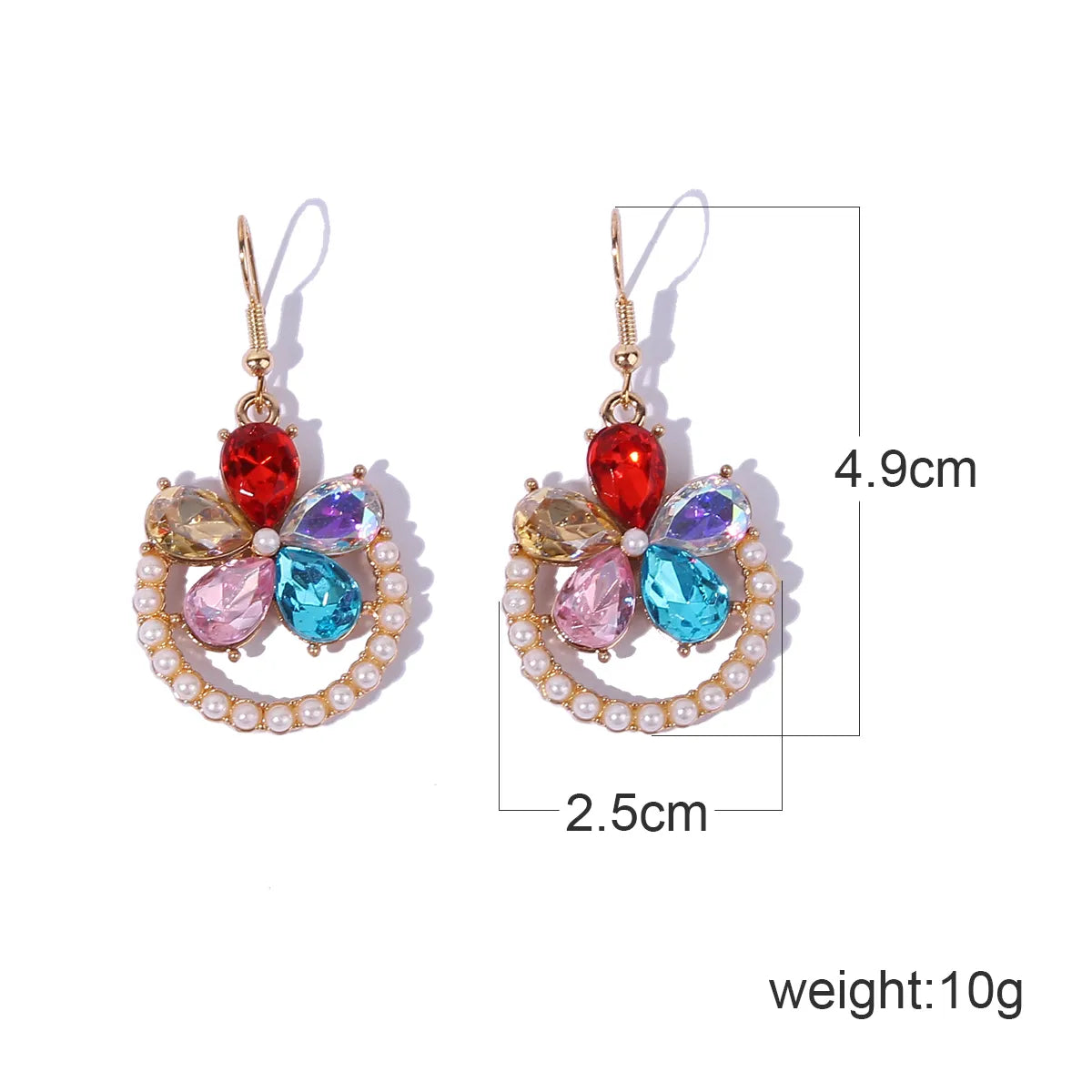 1 Pair Simple Style Classic Style Flower Plating Inlay Zinc Alloy Acrylic Pearl Gold Plated Drop Earrings