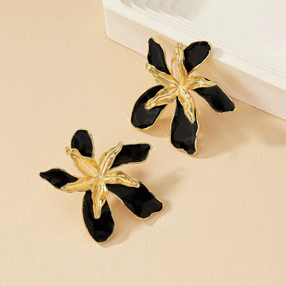 1 Pair Simple Style Classic Style Flower Plating Alloy Ear Studs