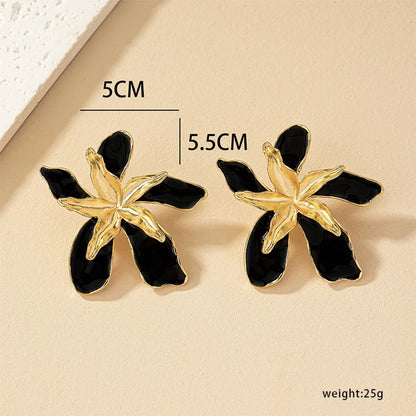 1 Pair Simple Style Classic Style Flower Plating Alloy Ear Studs