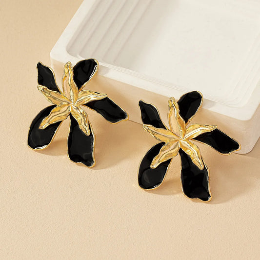 1 Pair Simple Style Classic Style Flower Plating Alloy Ear Studs