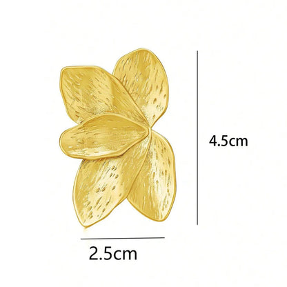 1 Pair Simple Style Classic Style Flower Plating Stainless Steel 18k Gold Plated Ear Studs