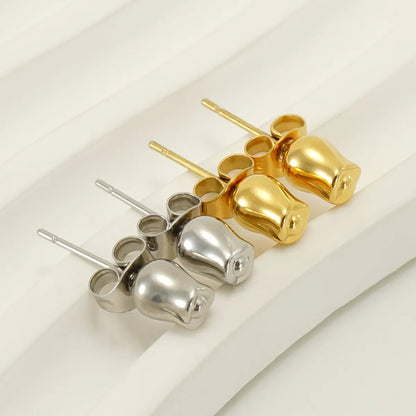 1 Pair Simple Style Classic Style Flower Plating Stainless Steel Gold Plated Ear Studs