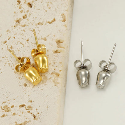 1 Pair Simple Style Classic Style Flower Plating Stainless Steel Gold Plated Ear Studs