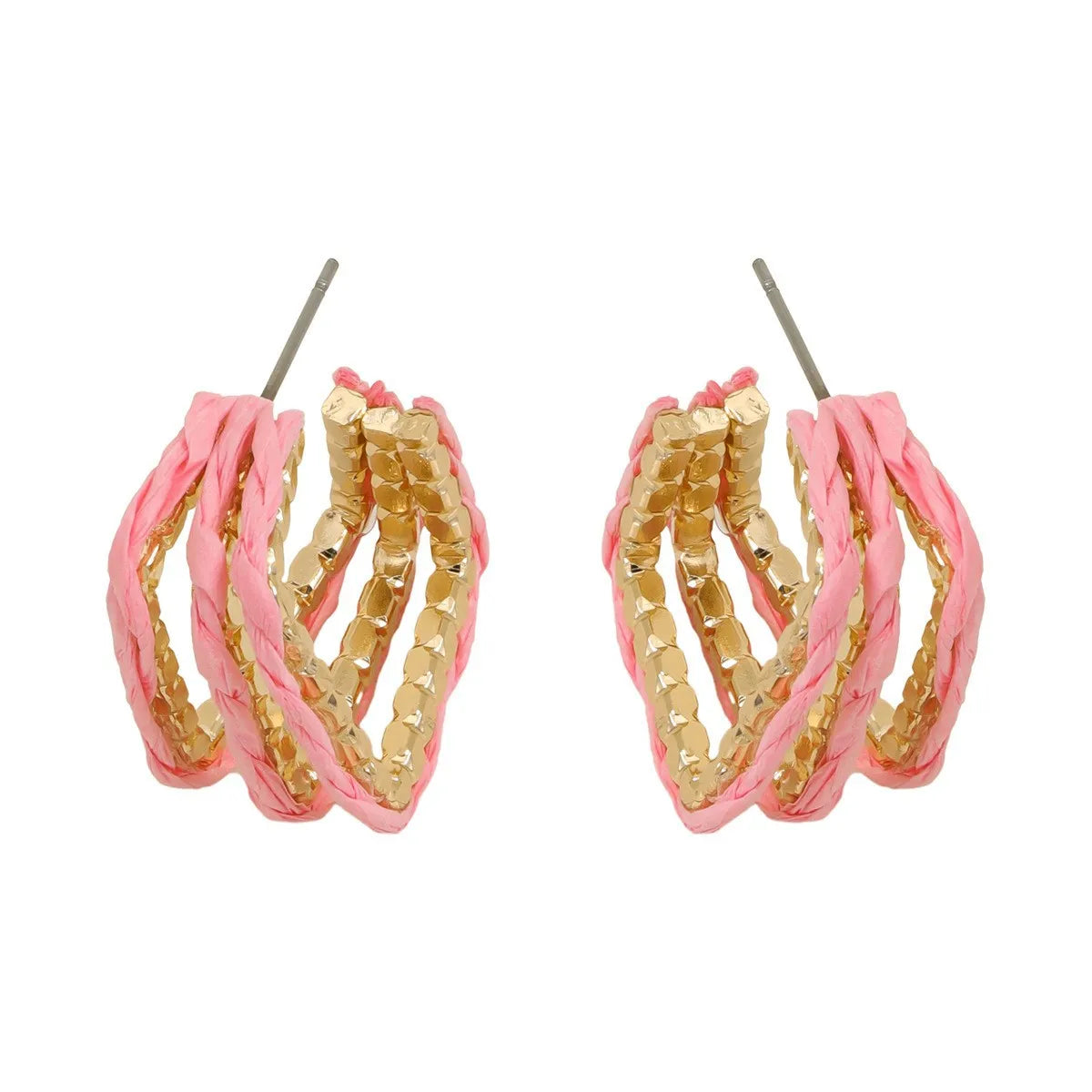 1 Pair Simple Style Classic Style Flower Raffia Drop Earrings