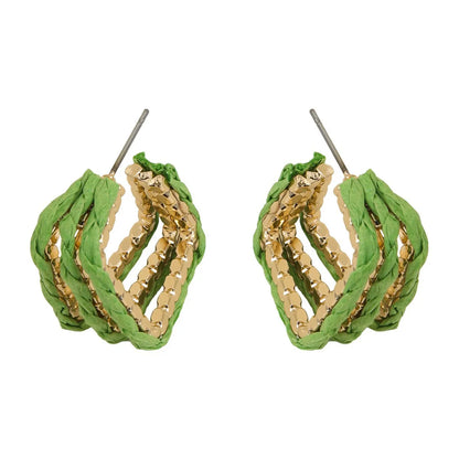 1 Pair Simple Style Classic Style Flower Raffia Drop Earrings