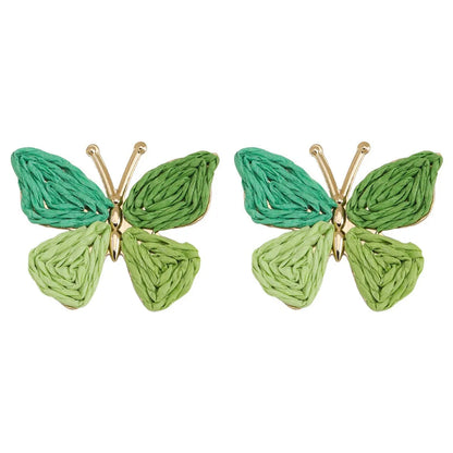 1 Pair Simple Style Classic Style Flower Raffia Drop Earrings