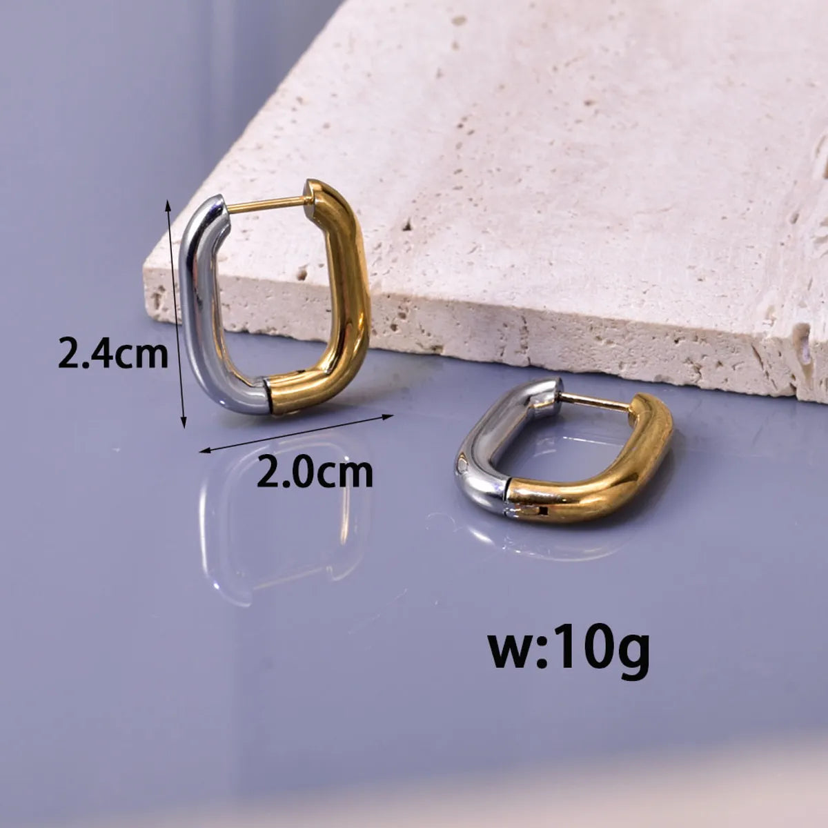 1 Pair Simple Style Classic Style Geometric 304 Stainless Steel Titanium Steel 18K Gold Plated Earrings