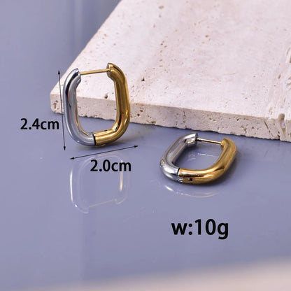 1 Pair Simple Style Classic Style Geometric 304 Stainless Steel Titanium Steel 18K Gold Plated Earrings