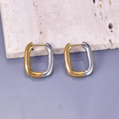 1 Pair Simple Style Classic Style Geometric 304 Stainless Steel Titanium Steel 18K Gold Plated Earrings