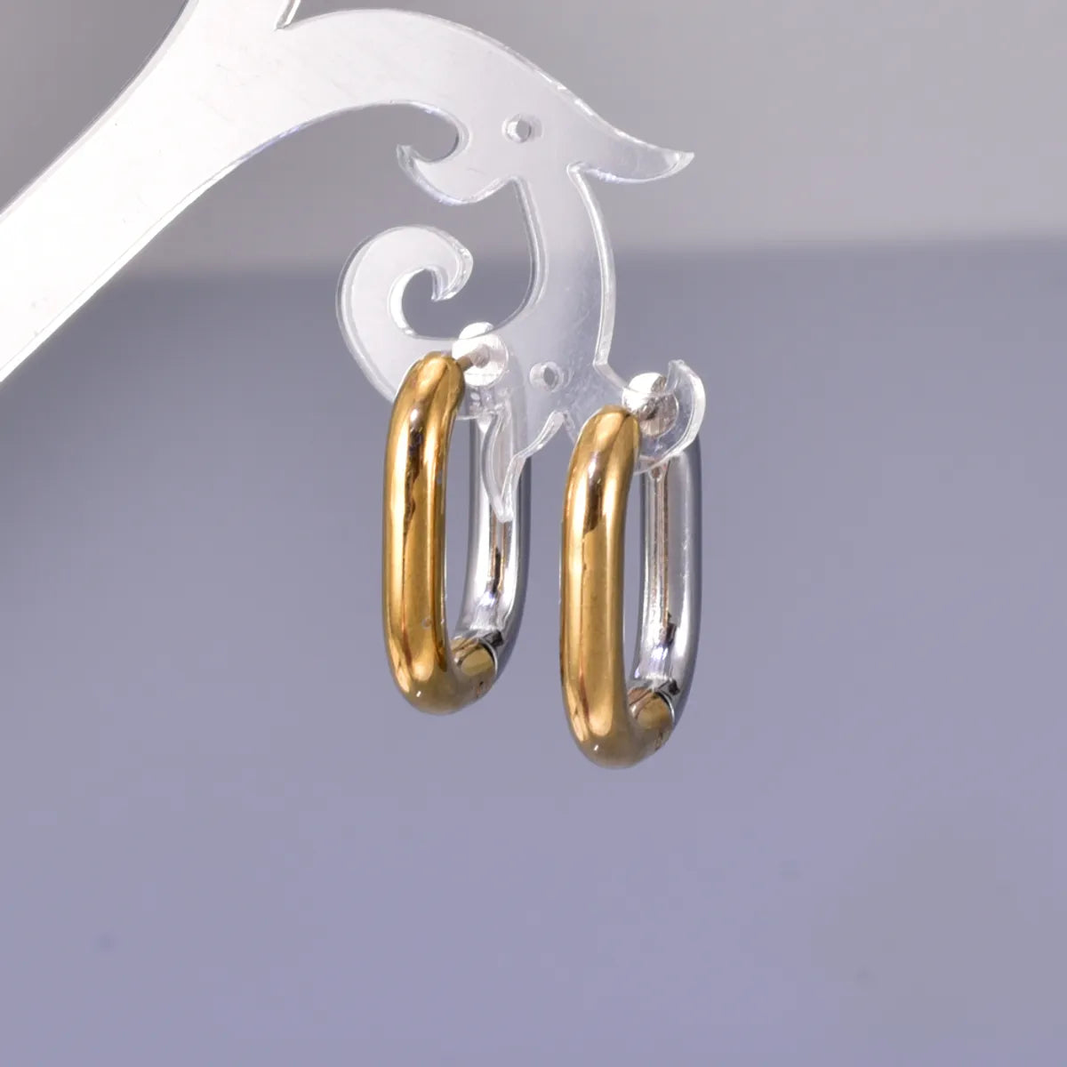 1 Pair Simple Style Classic Style Geometric 304 Stainless Steel Titanium Steel 18K Gold Plated Earrings