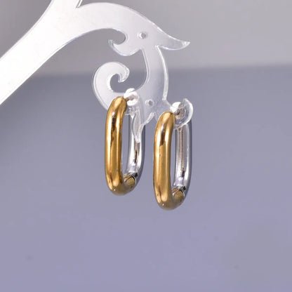 1 Pair Simple Style Classic Style Geometric 304 Stainless Steel Titanium Steel 18K Gold Plated Earrings