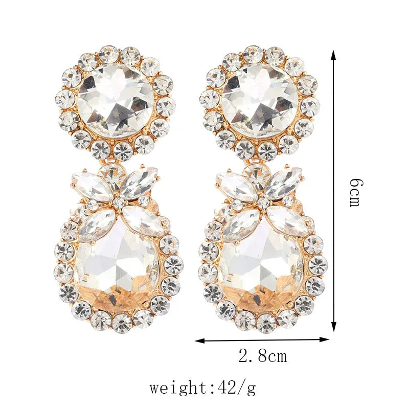 1 Pair Simple Style Classic Style Geometric Inlay Zinc Alloy Zircon Drop Earrings