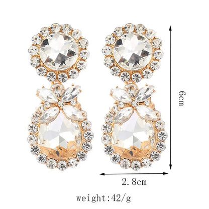 1 Pair Simple Style Classic Style Geometric Inlay Zinc Alloy Zircon Drop Earrings