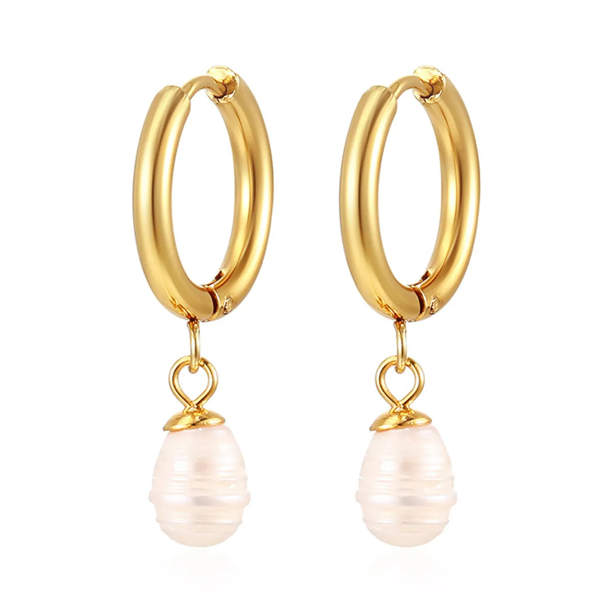 1 Pair Simple Style Classic Style Geometric Plating 304 Stainless Steel Gold Plated Drop Earrings