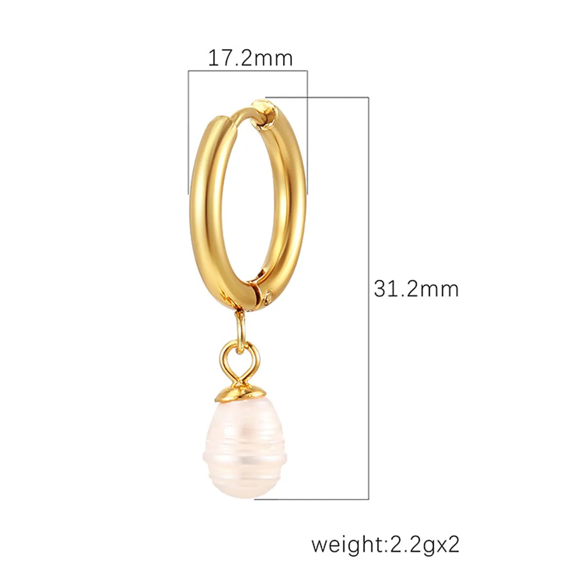 1 Pair Simple Style Classic Style Geometric Plating 304 Stainless Steel Gold Plated Drop Earrings