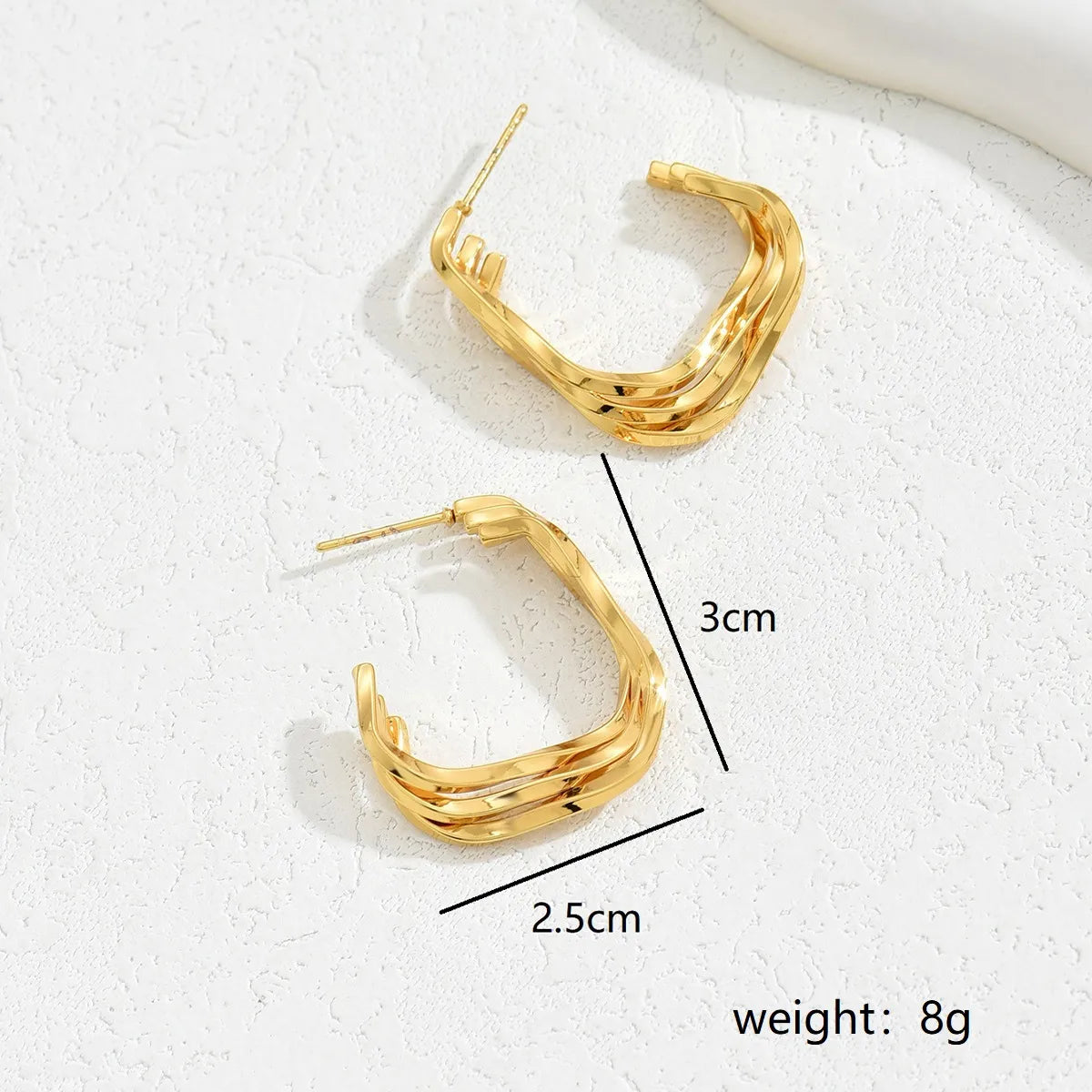 1 Pair Simple Style Classic Style Geometric Plating Copper 18K Gold Plated Ear Studs