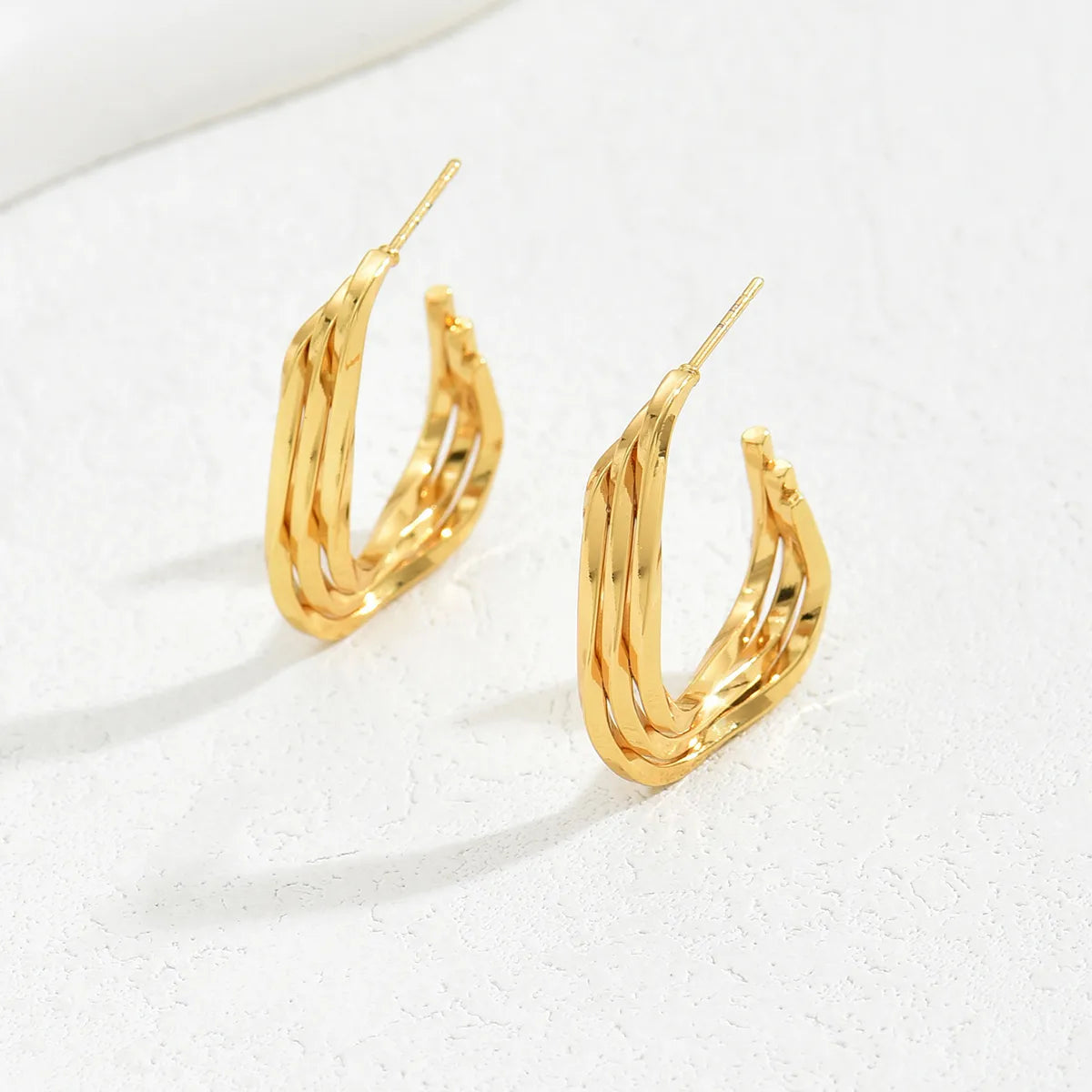 1 Pair Simple Style Classic Style Geometric Plating Copper 18K Gold Plated Ear Studs