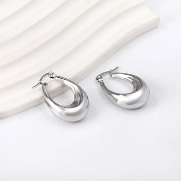 1 Pair Simple Style Classic Style Geometric Plating Stainless Steel Earrings