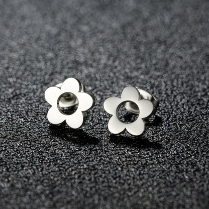 1 Pair Simple Style Classic Style Geometric Polishing Plating 304 Stainless Steel 18K Gold Plated Ear Studs